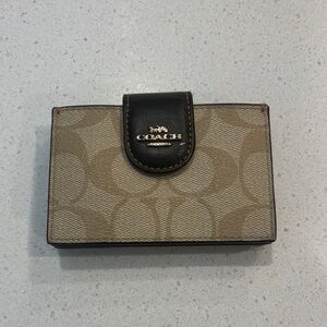 Coach Beige and Black Card Holder